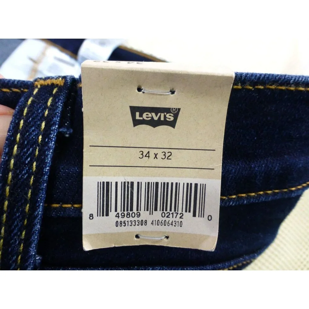 Levis 513 Slim Straight Stretch Jeans 34X32 Mens Original Riveted Denim - Picture 2 of 10